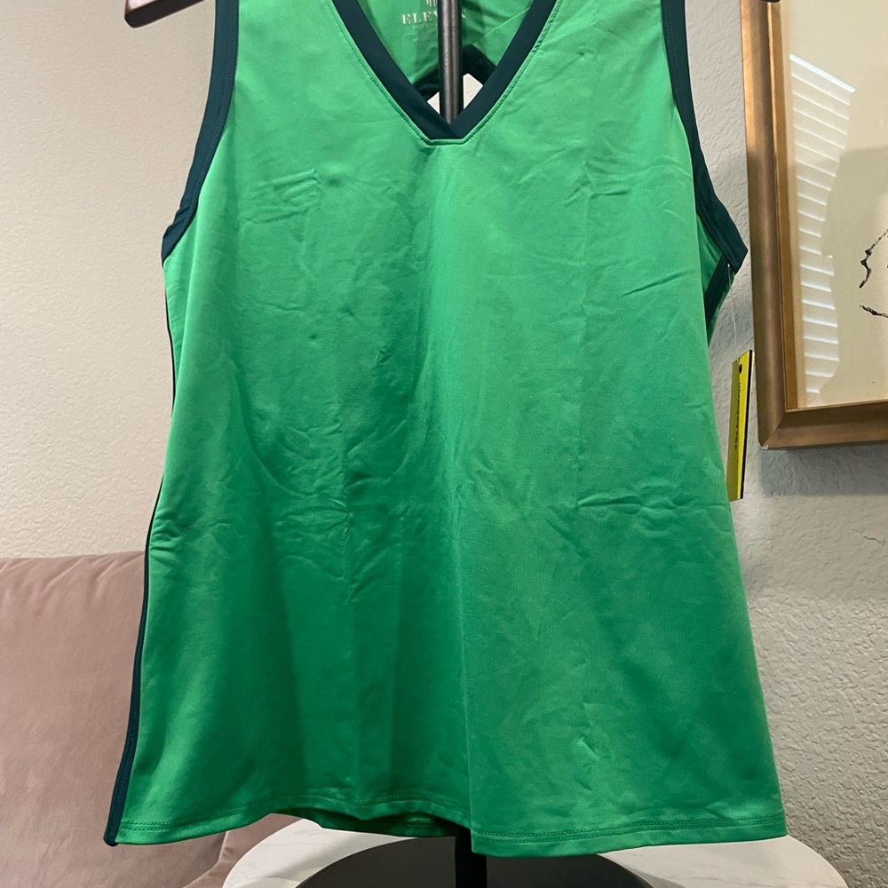 EleVen by Venus Williams Green Sleeveless Tank Top